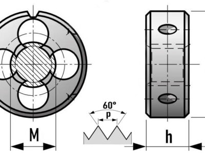 Плашка левая М10х1,0LH 9ХС мелкий шаг